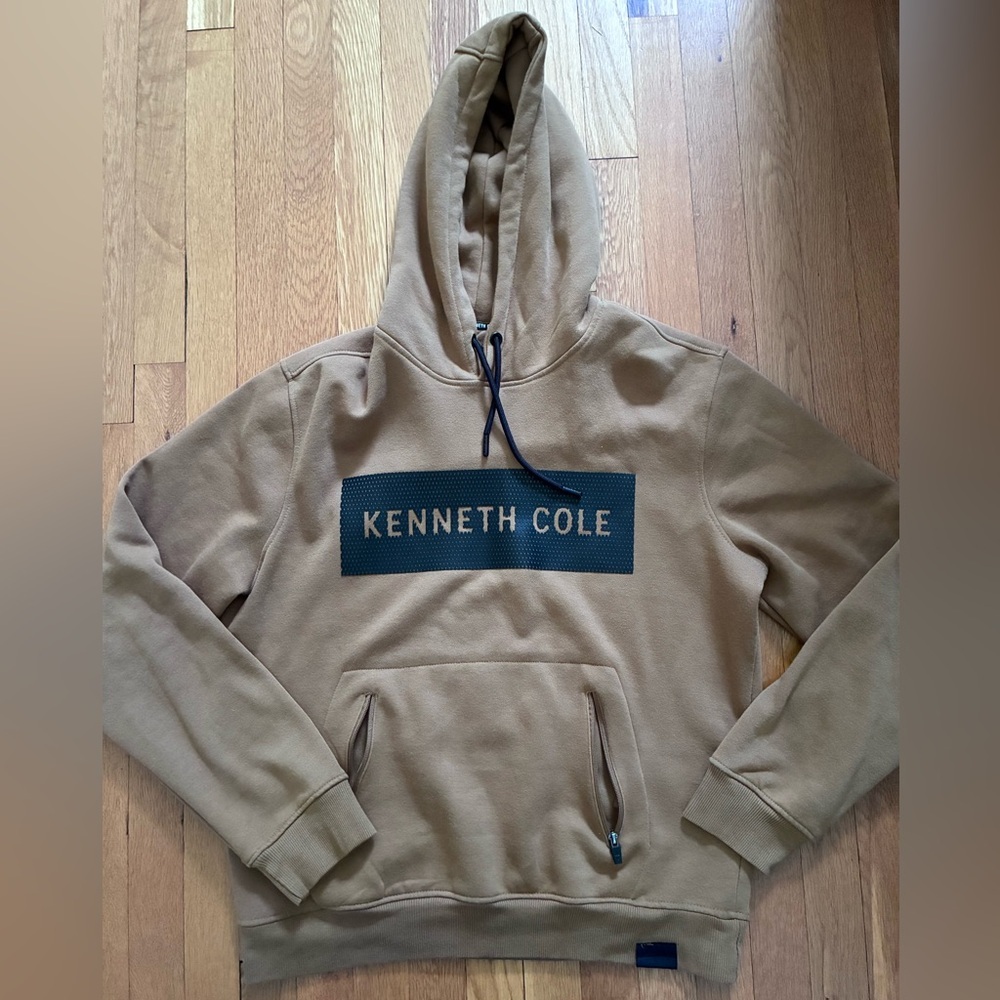 Kenneth Cole Men’s Tan‎ Hooded Pullover Sweatshirt - Size L